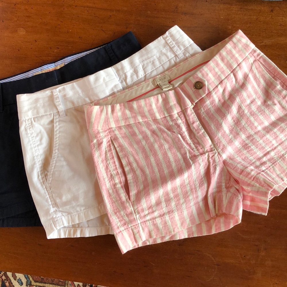 Three pairs j crew shorts